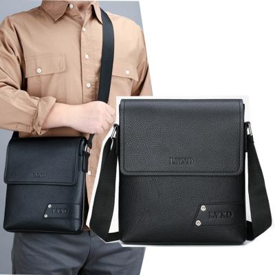 China High Quality Luxury Designer PU Men Side Bag Stretching PU Leather Cross - Body Messenger Bag For Men for sale