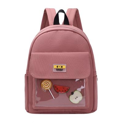 China Wholesale New Teenager Leisure Large Capacity Daily Or School Kids Backpack Cute Bookbags School Bags With Clear Pocket for sale