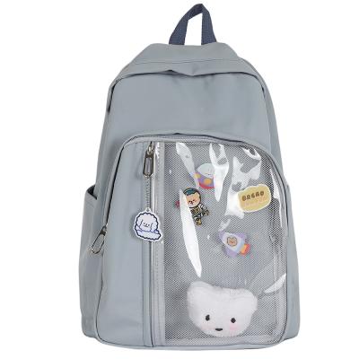 China New design waterproof bookbags fashion high school bags backpack 2020 with front clear window for sale