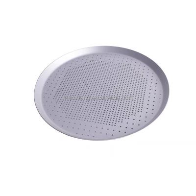 China Pan Baking Tray Crust Pizza Round Hole Rim Bakeware Tools Viable Non-Stick Aluminum Pizza Pan Baking Dish for sale