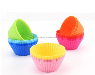 China Viable Colorful Silicone Mini Cupcake Liner Reusable Muffin Non-Stick Filters Baking Mold Muffin Cake Baking Cups for sale