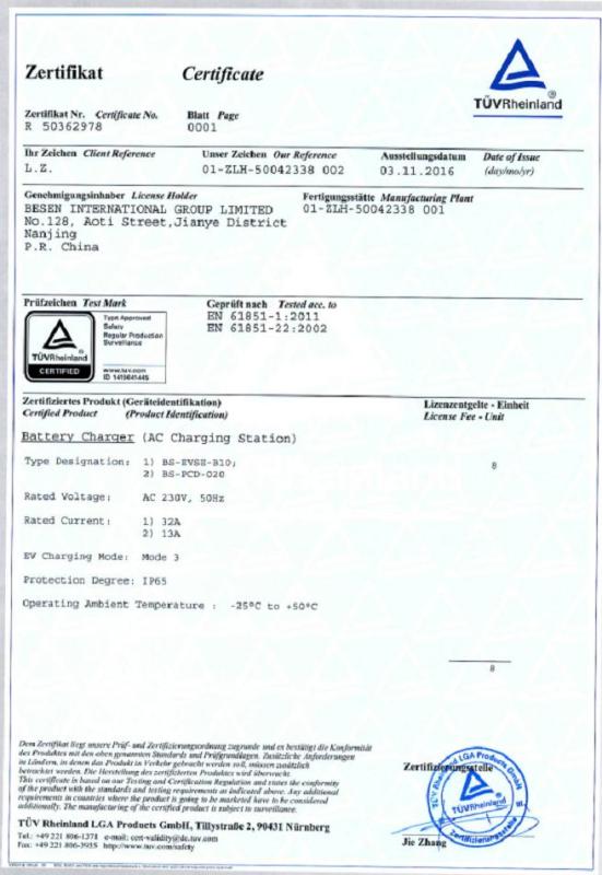 TUV mark - Besen International Group (Nanjing) Trading Co., Ltd.