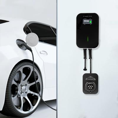 China AC ev charger high quality wall mounted type - 2 charger ev 22kw wallbox with outlet for sale