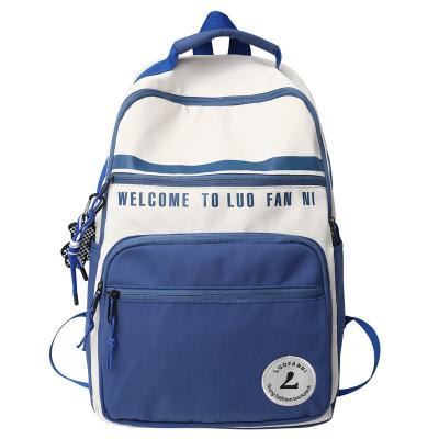 China With USB 2022 New Arrival Backpack Including Hanging College Style Schoolbag Contrast Color for sale