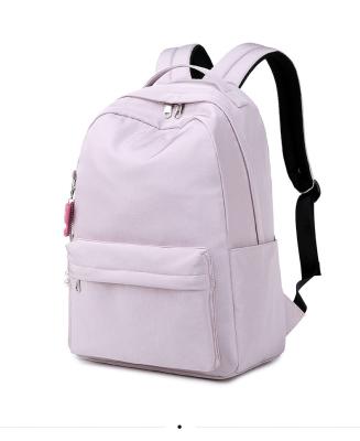 China With USB College Schoolbag Campus Solid Color Backpack New Large Capacity Female High School Students Backpack for sale