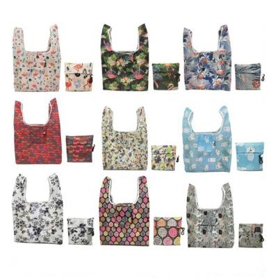 China Portable Folding Shopping Bag Square Fashionable Polyester Storage Folding Portable Bag for sale