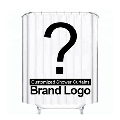 China Sustainable Famous Brand Customized Design Printing Bath 100% Polyester Woven Shower Curtain for sale