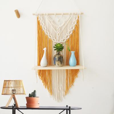 China Boho Chic Wall Hanging Bohemian Shelf Large Large Art Home Wall Decorative Bohemian Homestay Macrame for sale