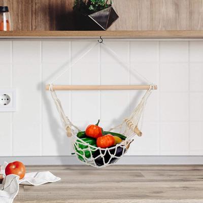 China Art Decor Macrame Fruit Vegetable Hammock Bohemian Hanging Kitchen Under Counter For Storage for sale