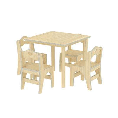 China Convenient daycare kids furniture wooden charis and high quality wooden tables kids desk and chairs kids reading table for sale