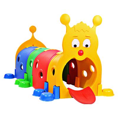 China Indoor Outdoor Plastic Toy Tunnel Kids Kindergarten Kids Play Worm Crawling Tunnel for sale