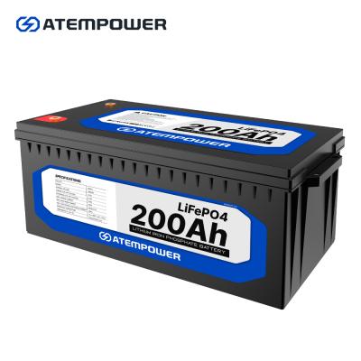 China ATEM AP200LFP-12V POWER Deep Cycle 4WD 12V 200Ah LiFePO4 Marine Portable Lithium Battery for sale