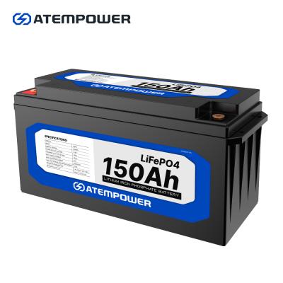 China ATEM POWER Light Weight Deep Cycle BMS Safety 4WD 12V 150Ah LiFePO4 Lithium Iron Phosphate Battery AP150LFP-12V for sale