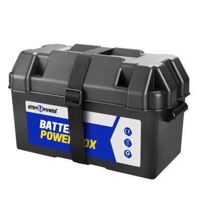 China Machine Tools ATEM POWER 12V Portable Big Deep Cycle Universal AGM Battery Box for sale