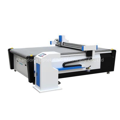 China Soft Materials Cutting Uptek Fabric PVC Foam Board EVA Leather Gasket Carpet Cardboard Carbon Fiber Digital Knife Cutting Machine for sale