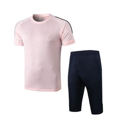 China Factory Price Plain Man Pink Soccer Jersey Kits Sets With Pants for sale