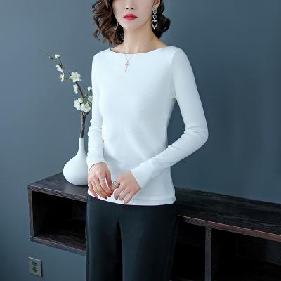 China Fashion Anti-Shrink Ladies Long Sleeve Ladies Round Neck Tops Casual Slim Fit Pullover Sweater for sale