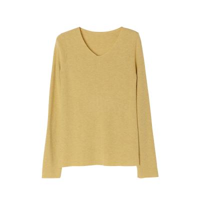 China 2009 Autumn Fashion V-Collar Anti-Shrink Thin Sleeve Knitted Sweater Woman Pullover Woolen Sweater Long for sale