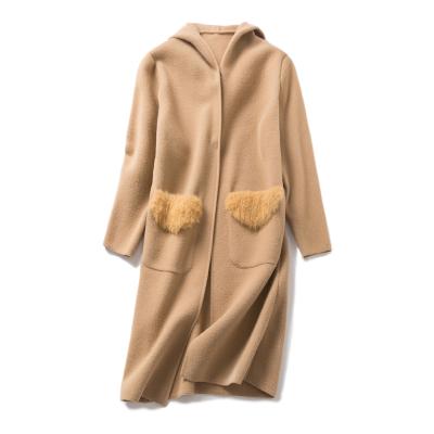 China Korean Women's Middle-Length Cashmere Jacket Autumn And Winter New Woolen Anti-shrink Woolen Overcoat for sale