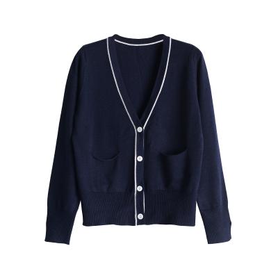 China V-Neck Sweater Pullover Anti-Shrink Short Casual Wool Knitted Cardigan Jacket Women for sale