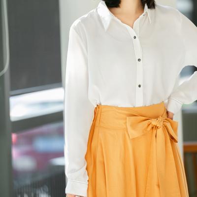 China 2020 New Springs/Summer Waistline Anti-static Yellow Elastic Loose Casual Half Skirt A-Line Women Slim Thin for sale