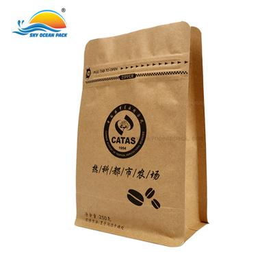 China Recyclable Plastic Stock 250g Food Stand Up Coffee Bag Pouch Food Package For Coffee Bean for sale