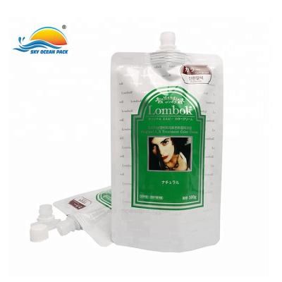 China Barrier Cosmetics Packaging Body Venting Packaging Pouch With Spout 480ml Oil Bag For Milk Essential Oil for sale