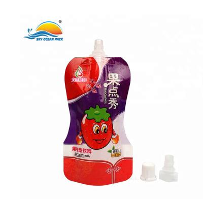 China Recyclable Holder Up Wine Or Juice Custom High Quality Liquid Spout Pouch 200ml Bag With Good Sealing for sale