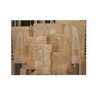 China Biodegradable Recycled Materials And Compostable Yellow Cowhide Frosted Coff Kraft Pocket Paper Bag for sale