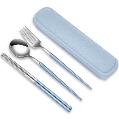 China Good quality viable metal ss304 mirror polish chopsticks spoon fork set for sale