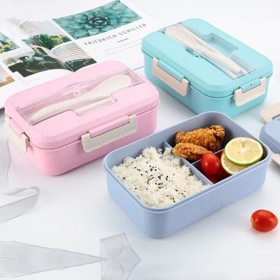 China Amazon Hot Sale OEM Sustainable Food Grade Bento Lunch Box Wheat Straw Storage Box for sale