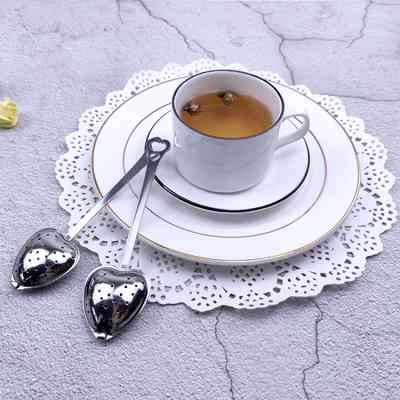 China Factory Wholesale Price Viable Reausable Stainless Steel Tea Infuser Heart Shaped Tea Strainer for sale