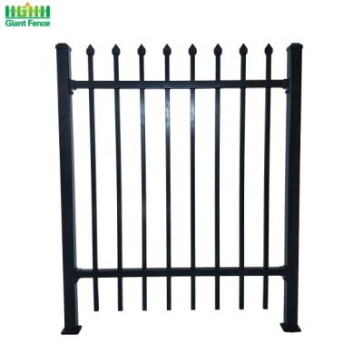 China Easily Assembled Black Powder Coated Flat Surface Welded Tubular Steel Security Fencing for sale