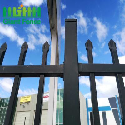 China Easily Assembled Garden Powder Coated Tubular Black Aluminum Spear Top Metal Fence Panels for sale