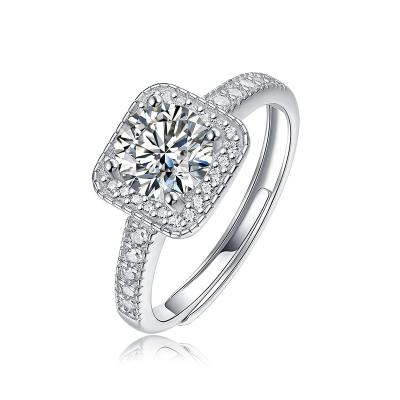 China Moissanite CLASSIC lab created Diamond Eternity Curved 925 Sterling Silver Ring For Female for sale