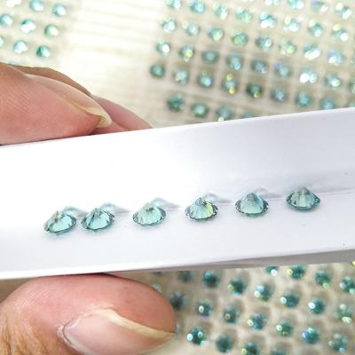 China Factory price carat moissanite color set or fire blue green stone round brilliant cut synthetic diamond for sale