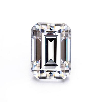 China Wholesale Emerald Cut Moissanite Stone Def White Moissanite Loose Gems Jewelry Production For Silver Rings for sale