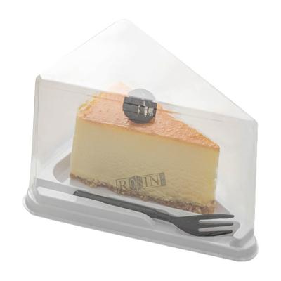 China Embalaje de panadería de plástico personalizable Caja de pastel triangular transparente con tapa en venta