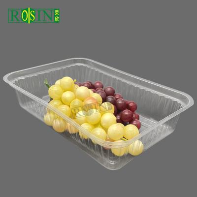 China 1000ml Disposable Plastic Container Rectangular For Vegetables And Fruits for sale