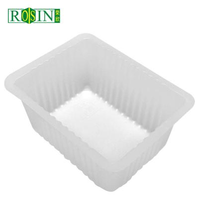 China Thermoforming Vacuum Sealed Frozen Food Tray Plastic Tofu Tray Disposable for sale