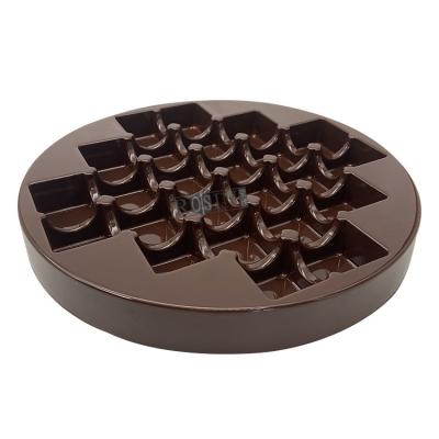 China Round 24 Cavity Plastic Chocolate Packaging Customizable Plastic Chocolate Tray for sale