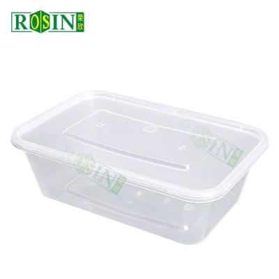 China Contenedor de comida para llevar de 650 ml Rectangular Contenedor de plástico transparente para llevar en venta