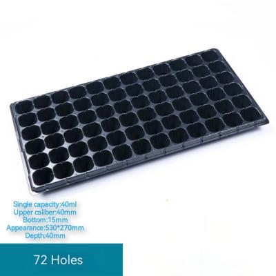 China 72 Cells 120G Thickness Nursery Plug Trays Black Plastic Pvc for Agriculture for sale