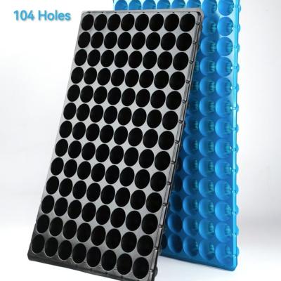 China 104 Cells Hole Nursery Seedling Tray Planting Plastic Nursery Tray For Garden for sale