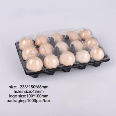 China 15 Hole Plastic Egg Packaging Egg Bottom Cover Separation Disposable Egg Tray for sale