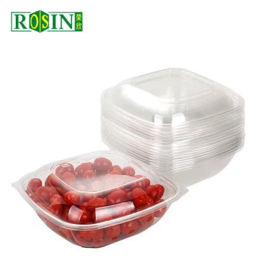 China Portable Food Grade 64oz Clear Plastic Salad Bowls Customized With Lid for sale