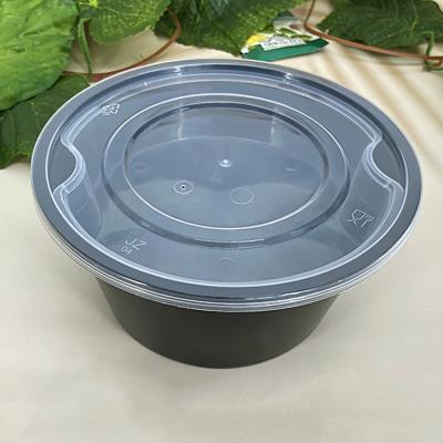 China Disposable PP 2 Level Takeaway Food Container Round Plastic Takeaway Bowl With Covers for sale