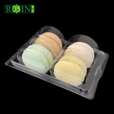 China 4 Cavity Clear Plastic Macaron Trays Clamshell Packaging Container for sale