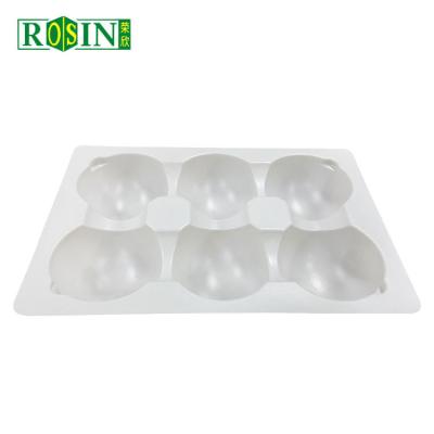 China Customized Plastic Bakery Boxes 6 Cells Round PP 0.6mm Thickness For White Mochi for sale