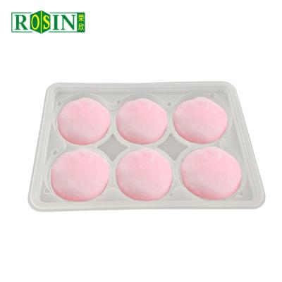 China Customized 6 Grid Frozen Food Tray PP Plastic Food Container For Dumplings And Buns for sale